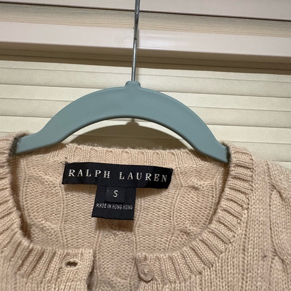 Ralph Lauren womans  cashemiere Cream Cable-Knit Henley Crewneck Sweater - Picture 2 of 3
